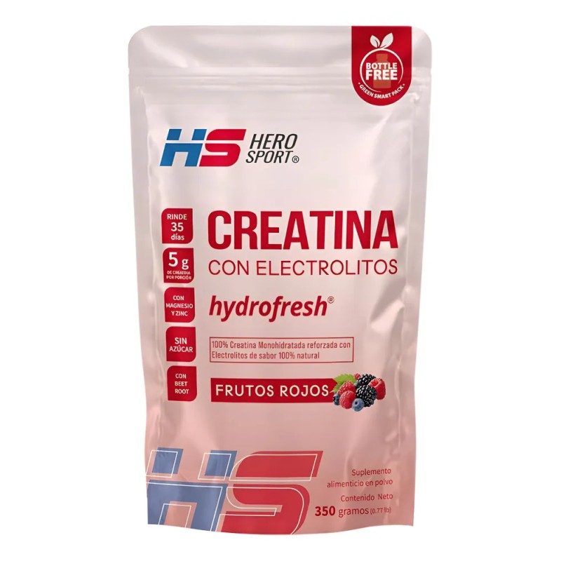 Hero Sport Creatina Monohidrata 350g + Electrolitos Frutos Rojos