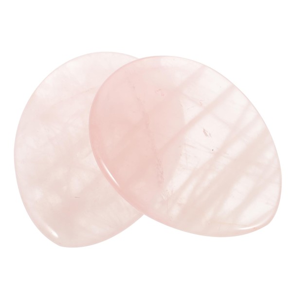 PACKOVE 2Pcs Natural Rose Quartz Thumb Worry Stone Mini Scraping