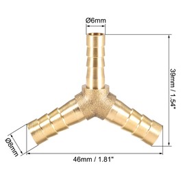 sourcing map 1 Piece 8 x 6 x 8 mm Reducer Barb Connection Y 3-Way T-Connector Adapter