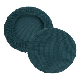 PATIKIL 11" Round Bar Stool Cover, 2 Pack Washable Elastic Stool Cover for Diameter 11"-13" Chair, Lake Blue