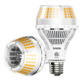SANSI - foco LED A21 equivalente a 200 W, 3000 lúmenes, 3000 K, luz blanca cálida suave E26, no regulable, 22 años de vida, eficiente, 2 unidades de ahorro de energía de 22 W para sala de estar y