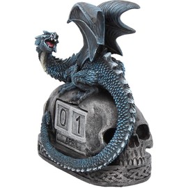Nemesis Now Blue Dragon and Skulls Year Keeper Gothic Calendar