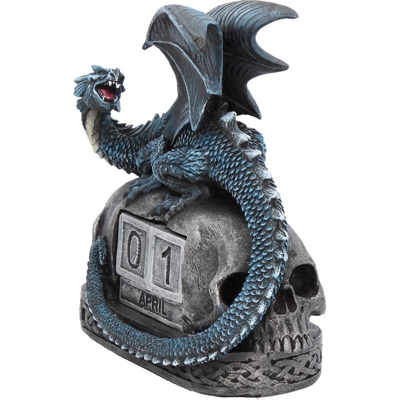 Nemesis Now Blue Dragon and Skulls Year Keeper Gothic Calendar