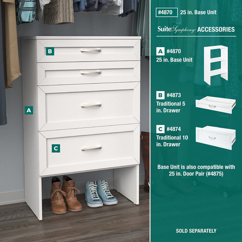 ClosetMaid SuiteSymphony Wood Shelf Unit, 2 Shelves, Adjustable, For Storage,