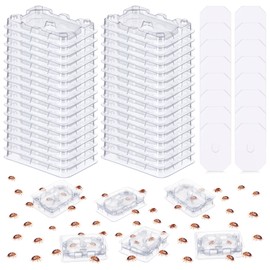 Qualirey 32 PCS Bed Bug Detector Reusable, Bedbug Traps with Strong Glue, Bedbug Interceptors, Early Detection Glue Trap for Bed Legs, Indoor Pest Control Blocker for Home and Travel (Clear-16 Set)