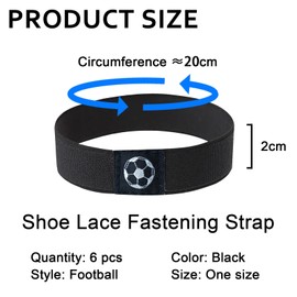 NICEIN Pack of 6 Shoelaces Fixing Strap – Shoelaces Fixing Band Football – Prevent Football Boots from Loosening – Triathlon Shoe Laces Holder Suitable for Sports Shoes Leisure Shoes, M-20 cm