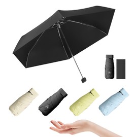 Moesora Folding Umbrella, Ultra Lightweight, UV Protection, 6.9 - 7.1 oz (198 - 200 g), Plain, Compact, Women's, Folding Parasol, Sun Protection, Rain or Shine, Portable, Durable, Rainy Season Protection, Folding Umbrella, Storage Pouch Included, Windpro