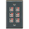 RiteAV 6 Port Speaker Jack Single Gang Wall Plate for