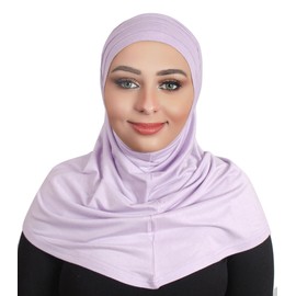 AL AMIRA Beautiful cotton hijab scarf Islamic women fancy hijab K101 (Lavender)