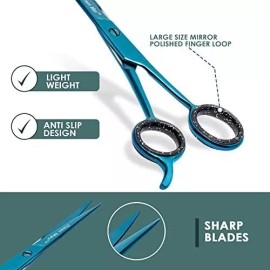 Green Max Tijeras Profesionales Para Cortar El Cabello, Color Azul