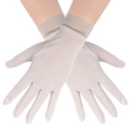 CINECE Women's Gloves Silk Hand Care Moisturizing Thermal Protection Rough Skin Sunscreen (Beige)
