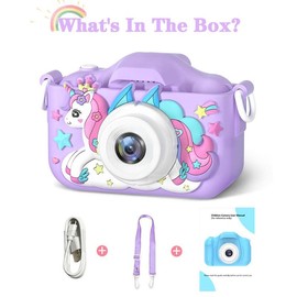 1080P Kids Camera with Selfie Mode – HD Video Camcorder with Cute Silicone Case, Rechargeable, Perfect Gift for Girls & Boys Ages 3 4 5 6 7 8 9 10 11 12:_KC07.CP.01002