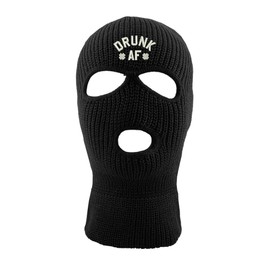 Drunk AF Ski Mask St Patricks Balaclava (Black)