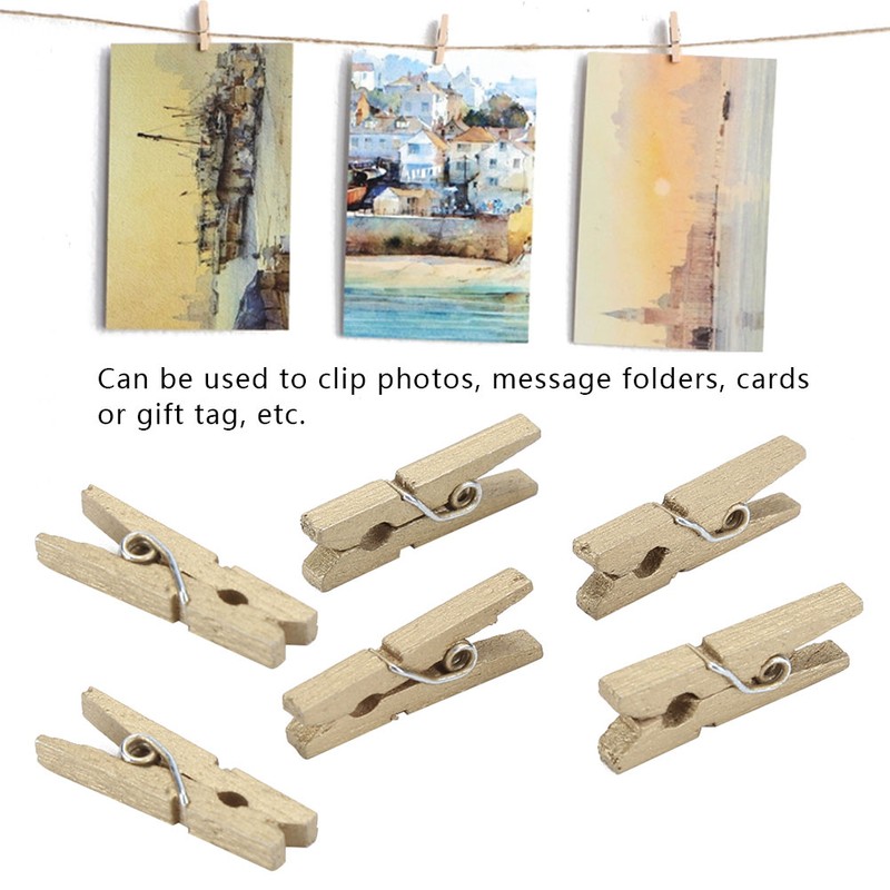 Mini Wooden Photo Clip Wall Decoration Scrapbook Picture Postcard Note