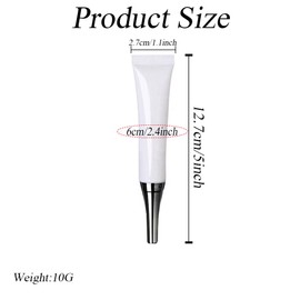 6Pcs 15ml/0.5oz White Plastic Soft Squeeze Tubes with Silver Cap Empty Refillable Eye Cream Tube Bottle Small Cosmetic Container Jars Dispenser Makeup Accessories for Eyecream Lip Balm Gloss