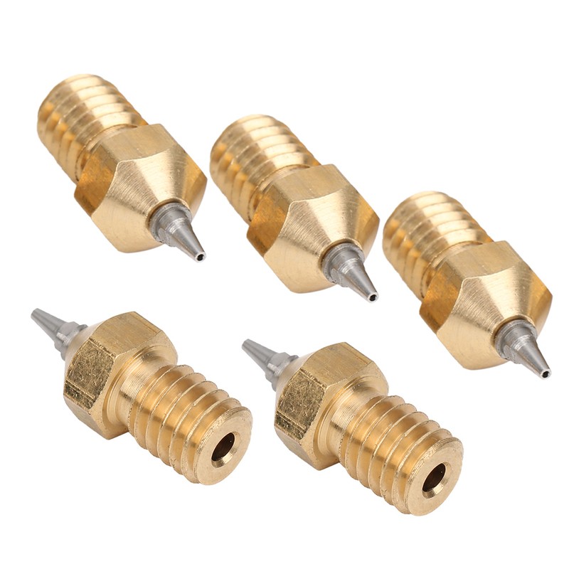 5Pcs 3D Printer Nozzle Set Brass with Stainless Steel Tips