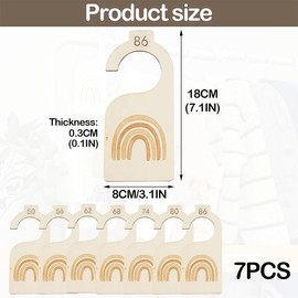 XOXVURI Pack Of 7 Baby Size Dividers Wooden Baby Clothing Divider 50 To 86 Clothing Sizes Separator Baby Wooden Size Divider For Baby Shower