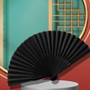 Karjiaja 3 Pcs Folding Handheld Fan - Black Chinese Bamboo