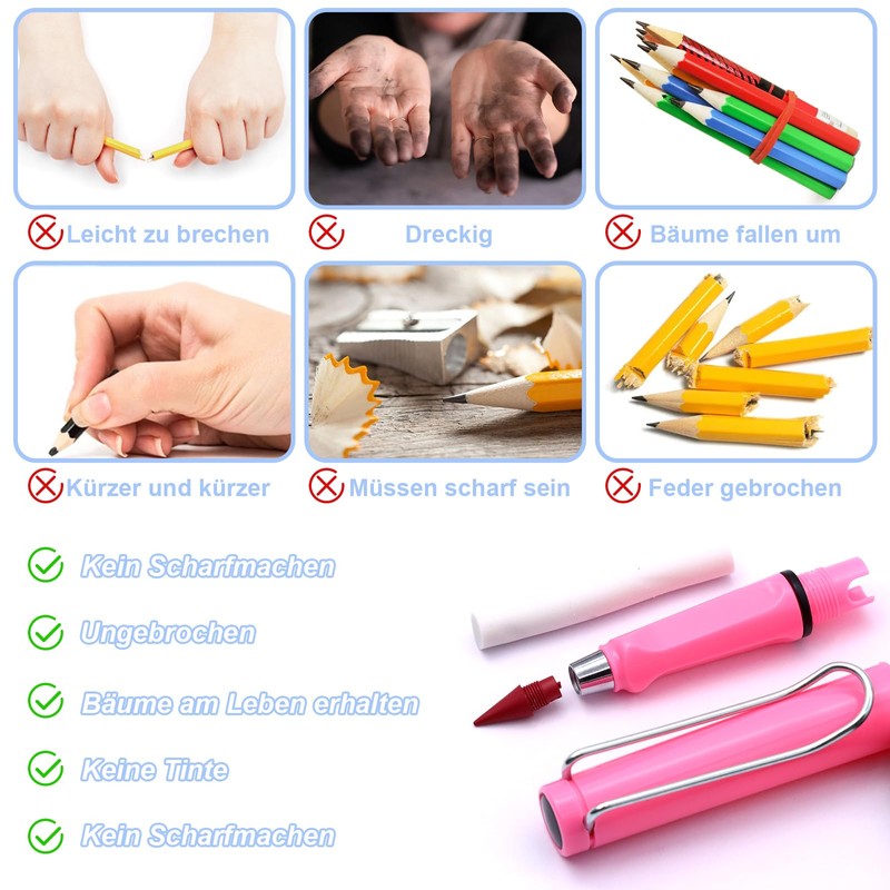 Scettar Pack of 36 Eternal Pencil Leads, Coloured Eternal Pencil,