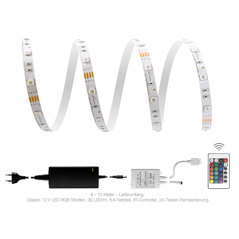 7 Meter LED RGB Strip Light kit 30 LEDs/m IP20)