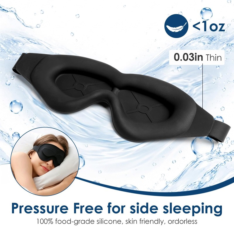 Sleep Masks Designed to Relief Dry Eyes, Upgraded 3D Silicone
