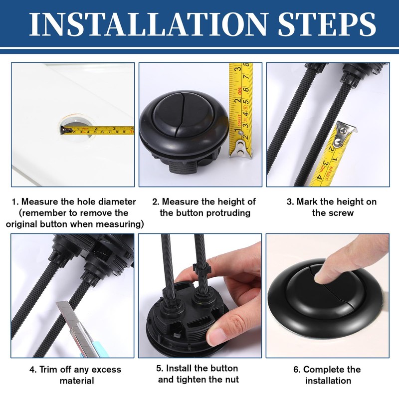 48mm Toilet Button Pusher, Toilet Push Button, Dual Flush Adjustable