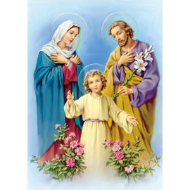 ROSTITCH Holy Family Cross Stitch Kit, Mary, Jesus, and Joseph Figures
