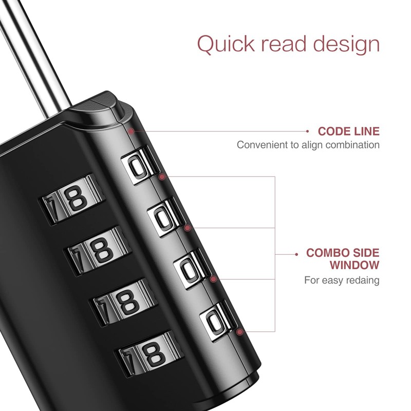 LOFICOPER Outdoor Combination Padlock, 4 Digit Combination Lock with Key,
