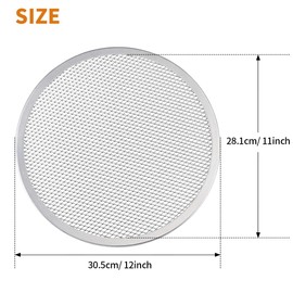 3 Pack Pizza Tray 12 Inch/ 30.5cm Aluminum Pizza Screen Non Stick Pizza Pan Round Pizza Mesh Baking Trays Net for Oven Home Restaurant