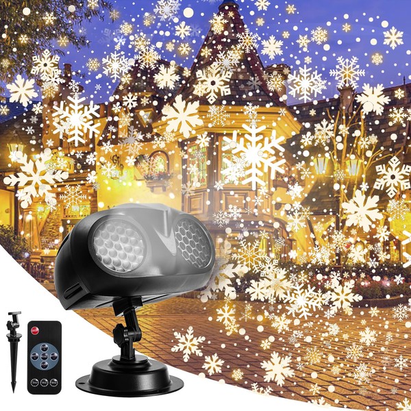 Snowflake Projector Lights, Christmas Owl Shape Snow Light Projector Outdoor,