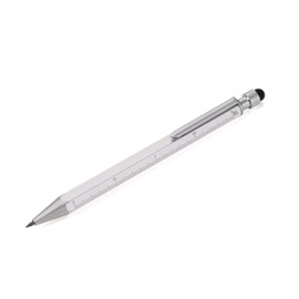 TROIKA Construction Multitasking Printing Pencil - PIP23/SI - Silver - Multitasking Printing Pencil - Centimeter and Inch Ruler - 1:20 m and 1:50 m Scale