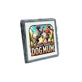 Great Dane Dog Mum Slate Coaster - Fun & Playful Dog Lover Gift for Her, Perfect for Coffee Table Decor (slco-kf25-596)