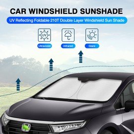 KUST Parasol para parabrisas para Honda Odyssey LX, EX, EX-L, Touring, Elite Minivan 2018-2023, protector plegable que bloquea los rayos UV para mantener tu coche fresco