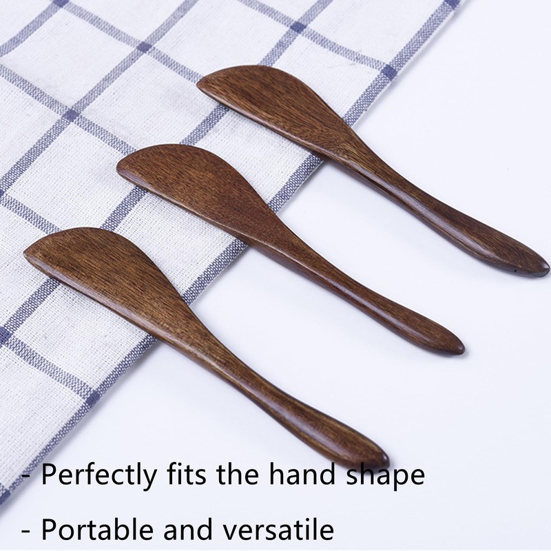 Tsuchbis 2Pcs 6 Inch Wooden Butter Spreaders Mini Kitchen Spatulas