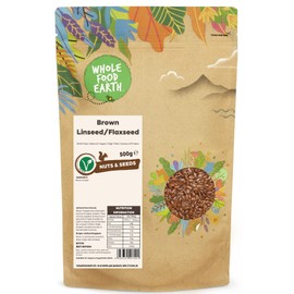 Whole Food Earth® - Brown Linseed/Flaxseed 500 g, GMO Free, Natural, High Fibre, Source of Protein