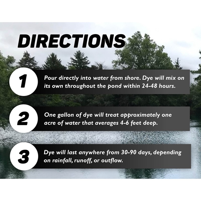 Black Out Lake and Pond Dye - One Gallon of
