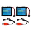 AMZZN 2PCS 7.4V 1000mAh 2S Li-ion Battery with SM-4P Plug