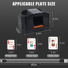 MJYP.in Automatic Card Shuffler 2 Deck, UNO Card Shuffler, Rechargeable 2000 MAh Electric Shuffler, Playing Cards, Texas Hold'em, Poker, Blackjack, Party Essentials