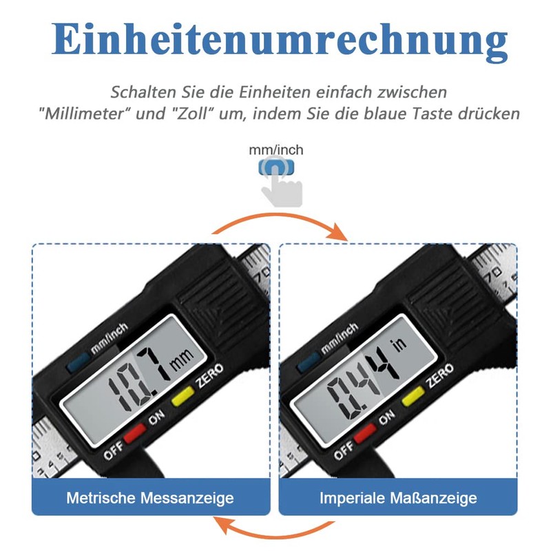 Mesee Digital Calliper, Precision Caliper, 150 mm Carbon Fibre High