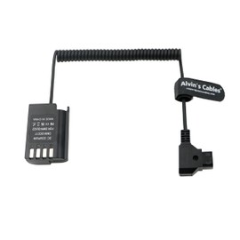 Alvin’s Cables DMW-DCC17 DMW-BLK22 Dummy Battery to D-tap Power Adapter Coiled Cable for Panasonic Lumix S5 S5II S5K S5C GH6 GH5II G9 G9II Camera