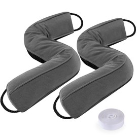 Sunolga 2 Packs 38 Inches 2.2LB Weighted Door Draft Stopper Filled with Glass Beads & Cotton, Removable Machine Washable Sound Proof Under Door Draft Blocker with Anti-Abrasion Bottom for Door, Grey