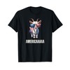 Funny Patriotic Goat Americaaaaa American Flag T-Shirt