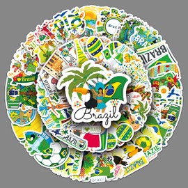 50Pcs Brazilian Landscapes Stickers Cool Stickers no Repeat Stickers for Kids Adults Teens Waterproof Vinyl Sticker for Luggage Computer Skateboard Bike for for Kids Teens Girls (Brazilian)