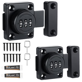 2PCS Cabinet Password Hasp Locks, Security Combination Bolt Lock Cabinet Locks Rotary Door Lock with Screws for Bathroom Bedroom Garden