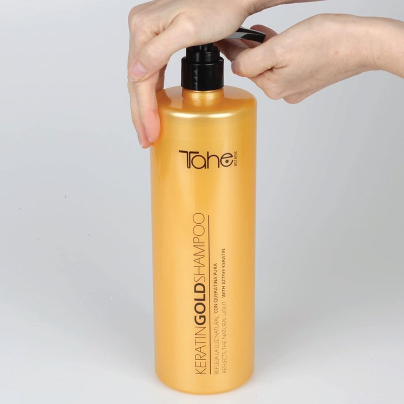 Tahe Keratin Gold Shampoo with Pure Keratin and Liquid Gold