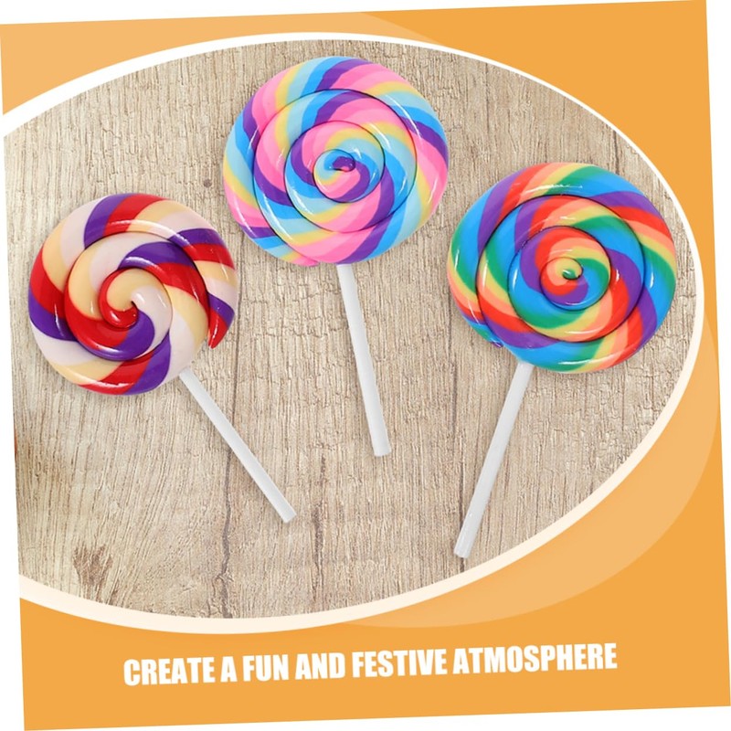 Alasum 4pcs Simulation Lollipop Toys Candy Clay Candy Decoration Party