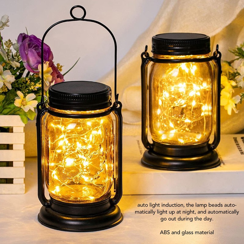 Outdoor Solar Lantern Auto Sensing ABS Glass Soft Warm Light