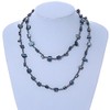 Avalaya Long Slate Black Shell Nugget, Grey Glass Bead Single