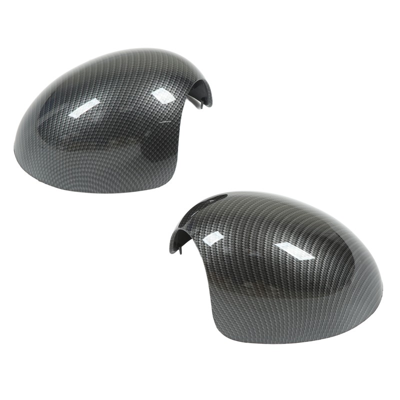 2 Pcs Door Side Rearview Mirror Cover Cap Carbon Fiber
