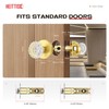 Heittis1 Pack Crystal Door Knobs Interior,Round Passage Glass Door Knob